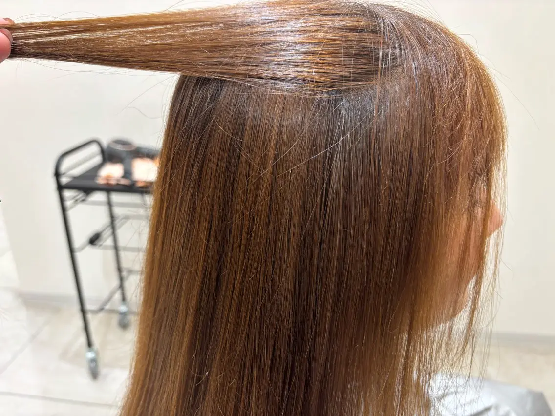ロング パーマ 縮毛矯正 縮毛矯正 かわにし ゆきのヘアスタイル