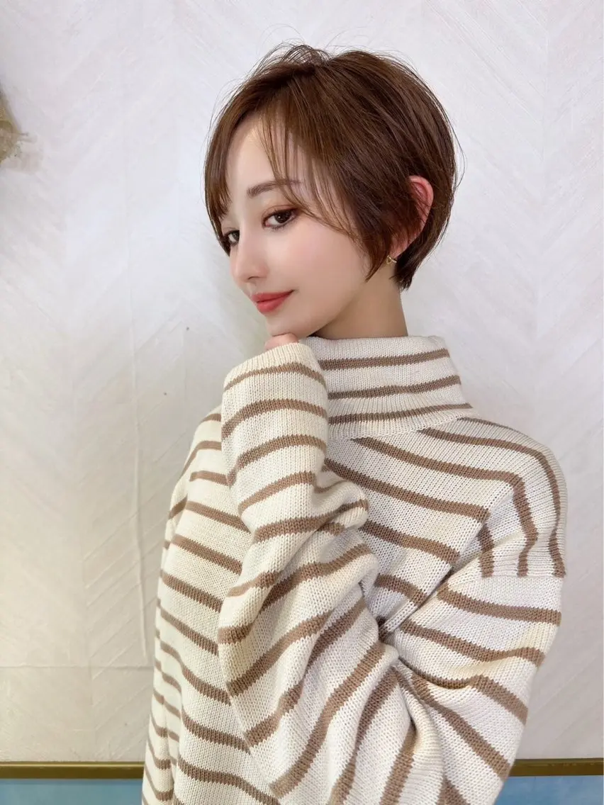 ショート 郁弥モテショート💕 髪質改善ストレートのヘアスタイル