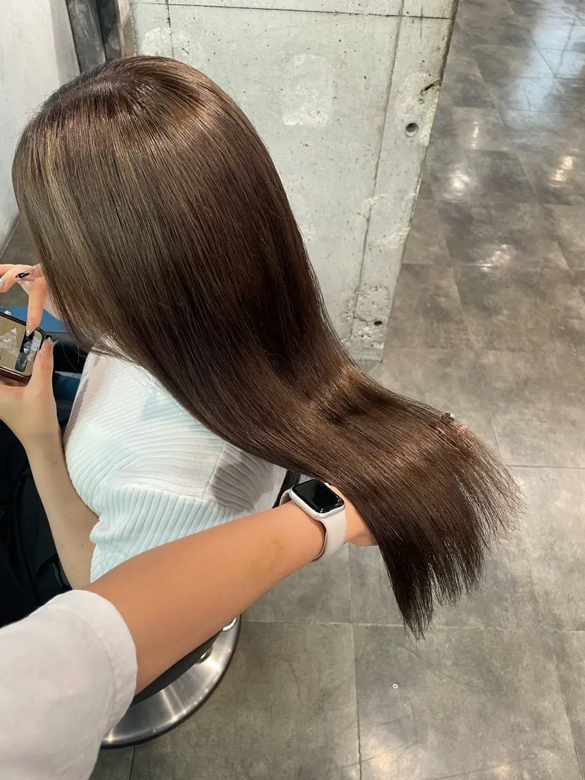ロング カラー ヘアカラー トリートメント ハイトーン 横浜💞ミオのヘアスタイル