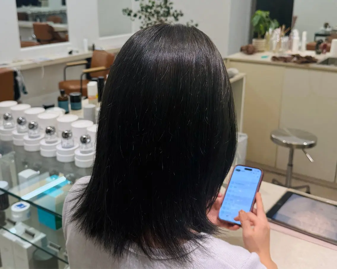 ミディアム カラー ヘアカラー トリートメント 🐯たいが /艶カラー✨のヘアスタイル