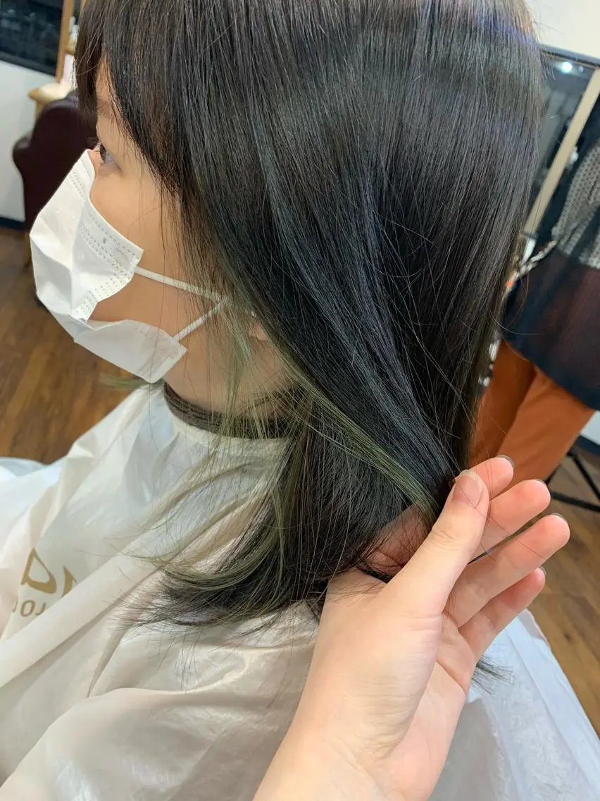 【デザインカラー🩵】カット＋インナーカラー＋3STEP保湿Trの写真