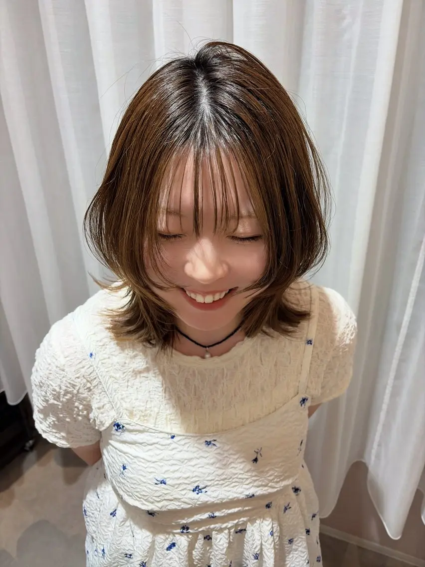 ミディアム カラー とろけるベージュ🥐 merc.せのおのヘアスタイル