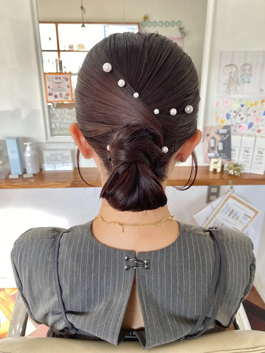ミディアム ヘアアレンジ ヘアセット Kazaoka Saraのヘアスタイル