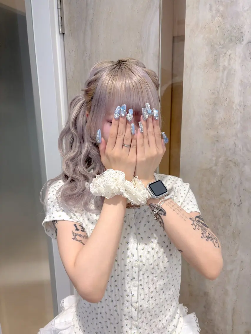 セミロング ヘアアレンジ ヘアセット ⭐︎moe 【ヘアセット🧸】のヘアスタイル