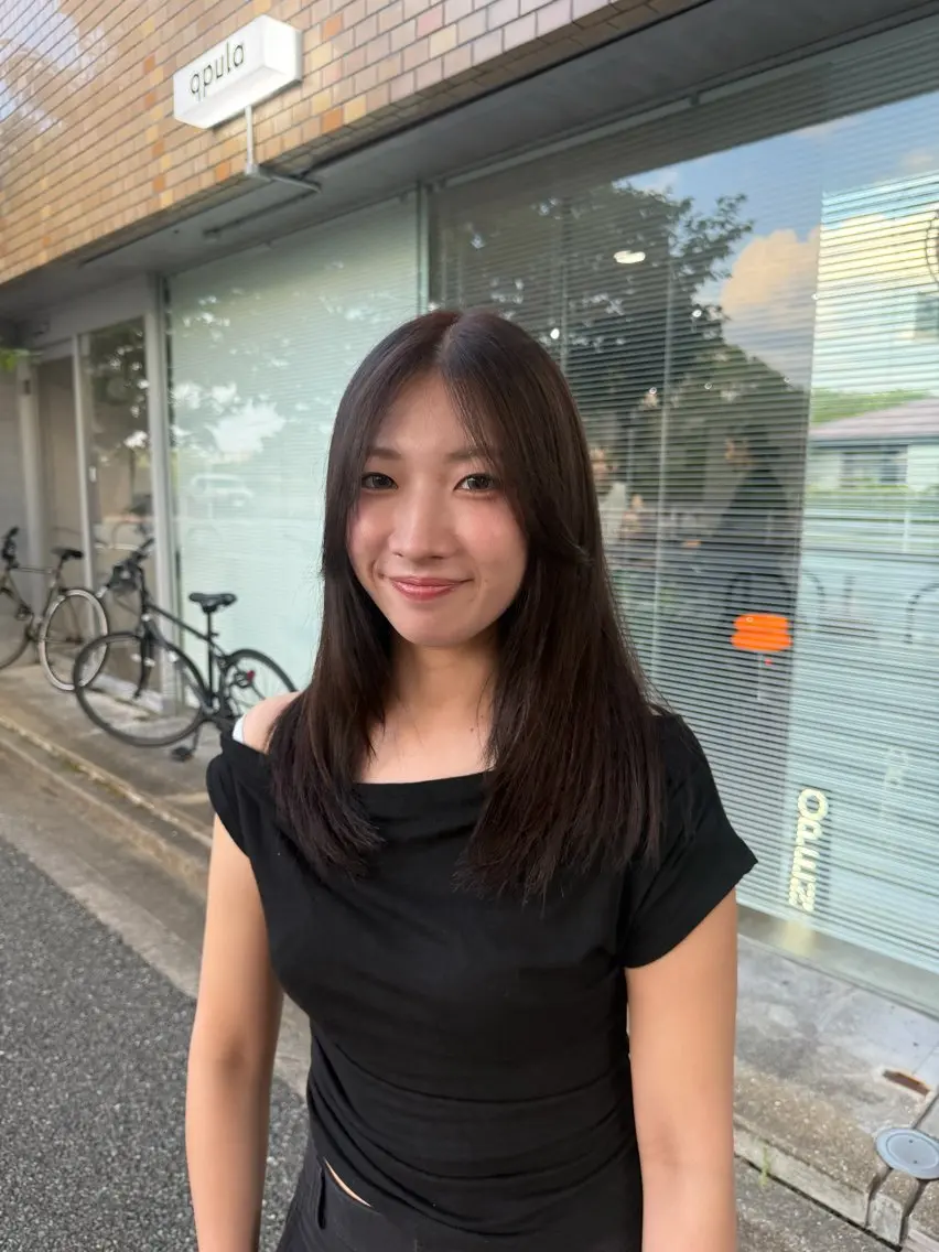 ロング ヘアカラー トリートメント qpulaあいみ 透明感カラーのヘアスタイル