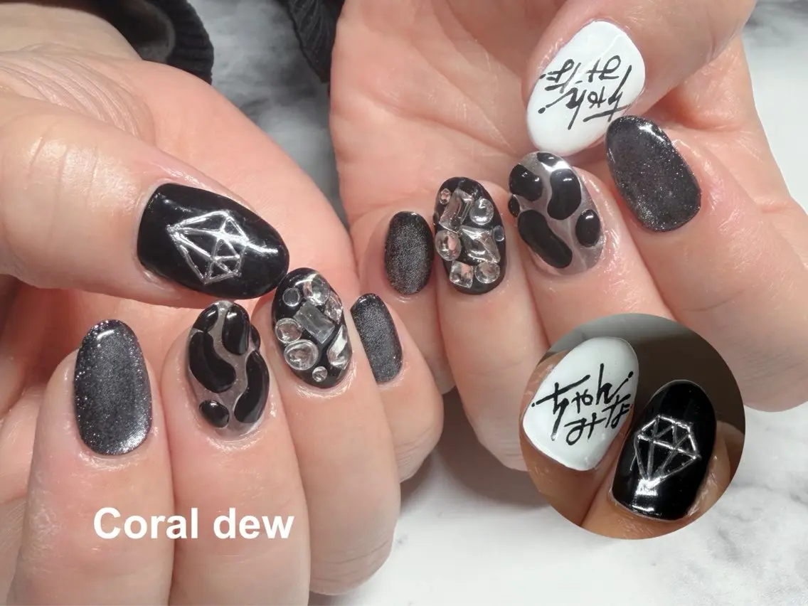 ネイル 持ち込み ハンドネイル Coral dew Harukaのネイルデザイン