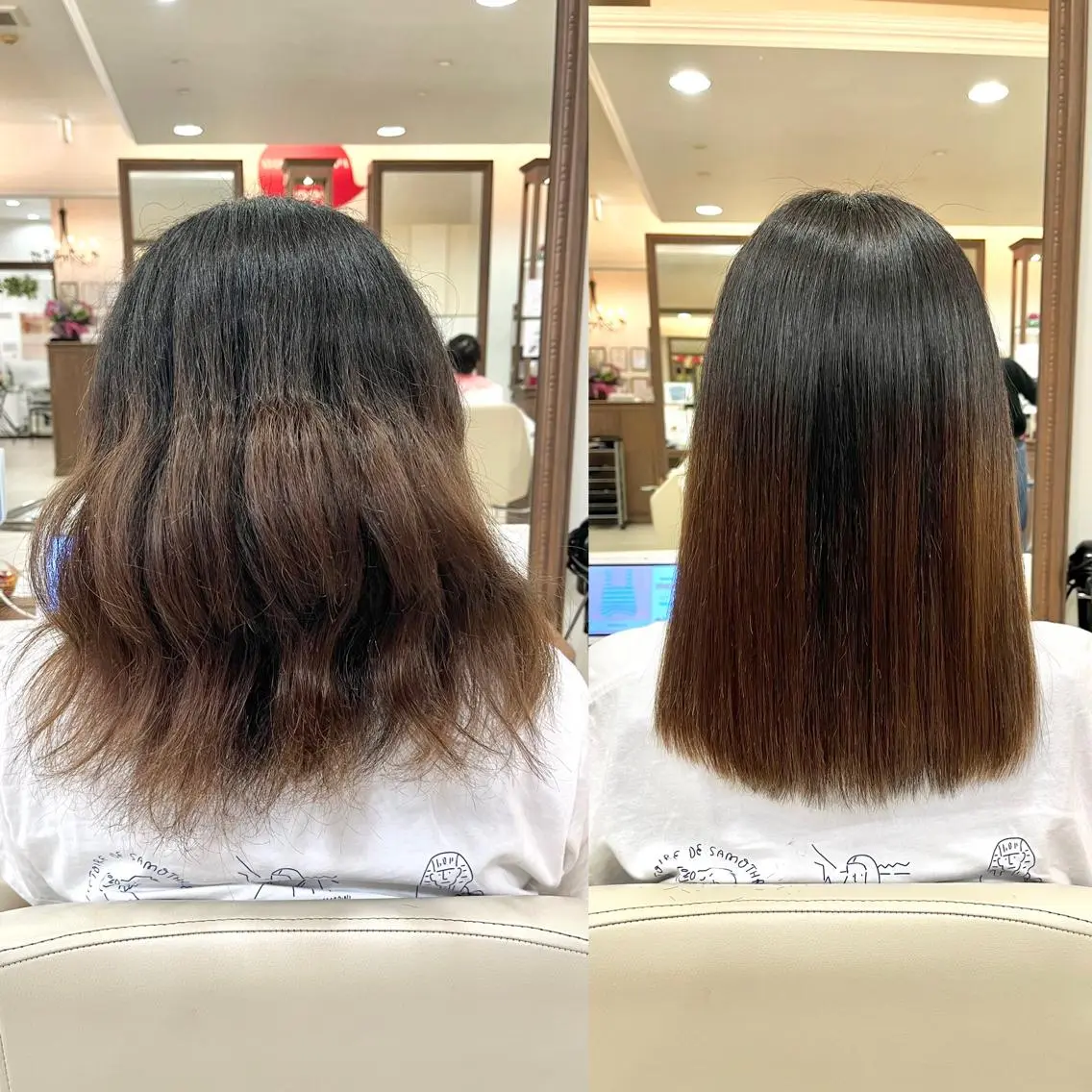 ミディアム 縮毛矯正 カット ヘアカラー トリートメント 《大人気髪質改善》 プログレス国分寺店のヘアスタイル