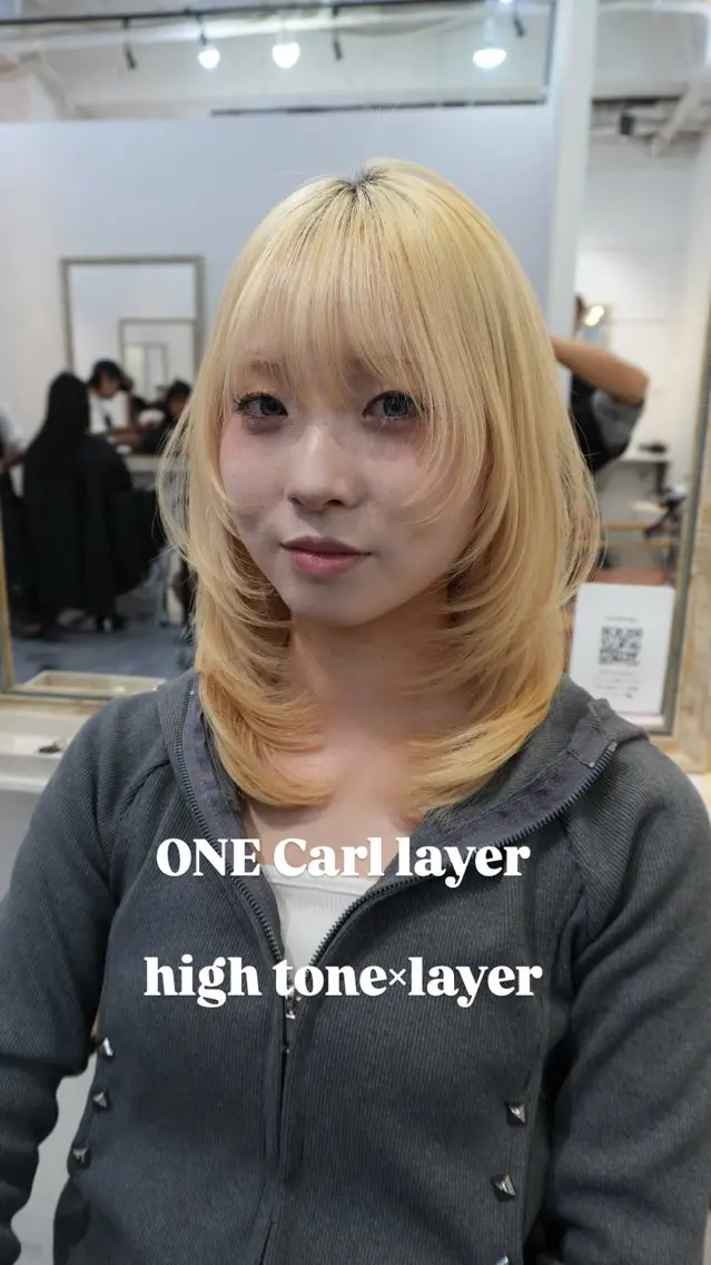 セミロング カット ヘアカラー トリートメント 髙橋 恵永のヘアスタイル