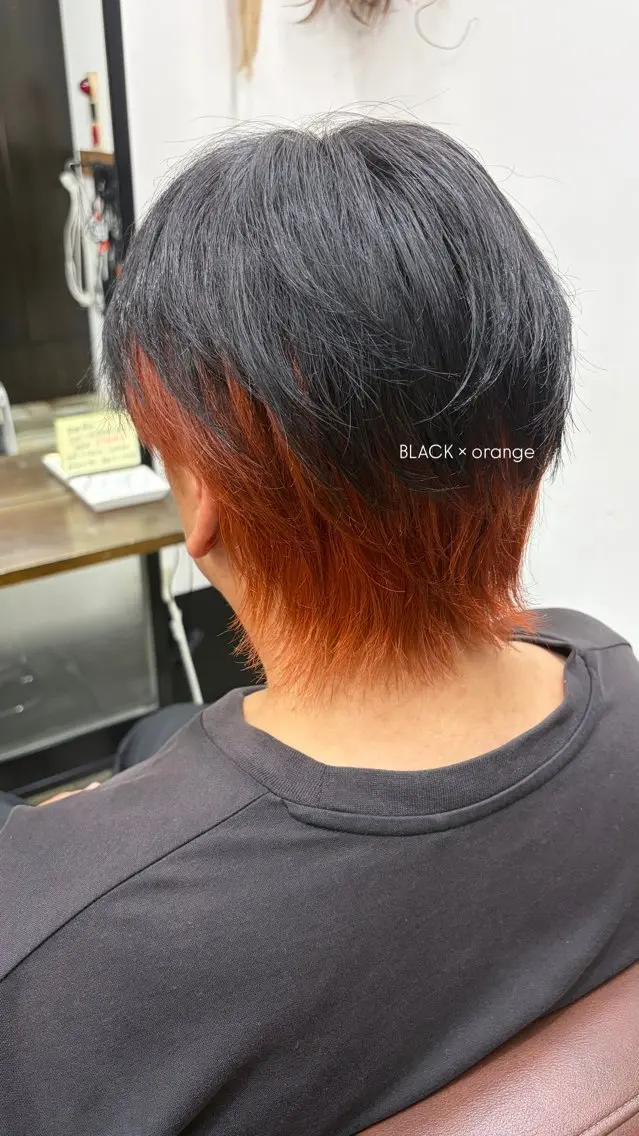 カラー メンズ オレンジ ヘアカラー 大歳 実椰のヘアスタイル