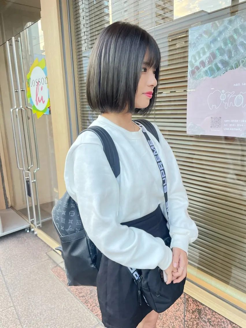 ショート カラー ブリーチ オリーブカラー 髪質改善/Bloss om🌷高橋沙衣のヘアスタイル