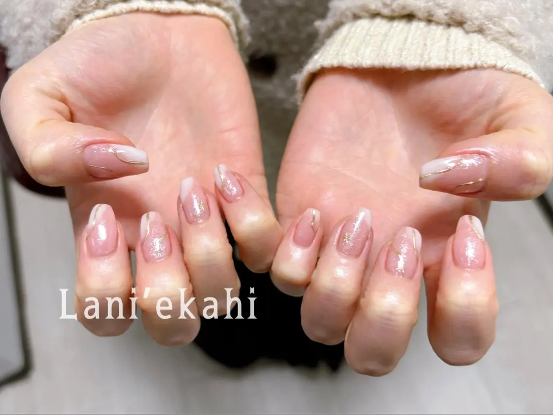 ネイル アートネイル キラキラネイル ラメ(グリッター) ミラーネイル シンプルネイル ハンドネイル Lani🌈Nail Konatsuのネイルデザイン