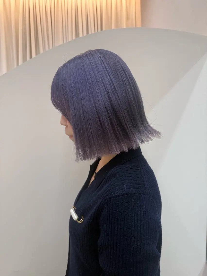 カラー ラベンダーカラー ヘアカラー 濵田 結月のヘアスタイル
