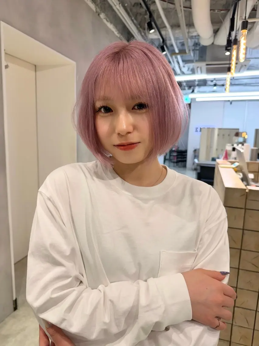ショート カラー ピンクカラー ボブ レイヤーカット カット ヘアカラー トリートメント ブリーチ特化🌻 ショート/akaneのヘアスタイル