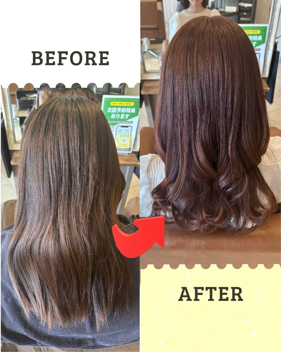 カラー ブラウンカラー ピンクカラー ヘアカラー 沖本 あやののヘアスタイル