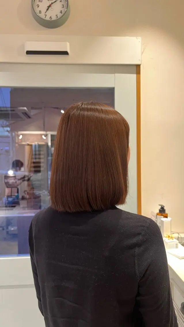ミディアム ヘアカラー ナチュラル透明感 カラー/なお🍊のヘアスタイル
