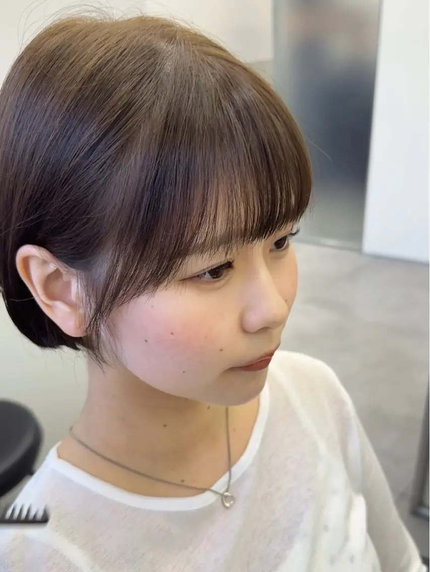 ショート カラー 顔周りカット カット ヘアカラー トリートメント 韓国ヘア🇰🇷 スズキのヘアスタイル