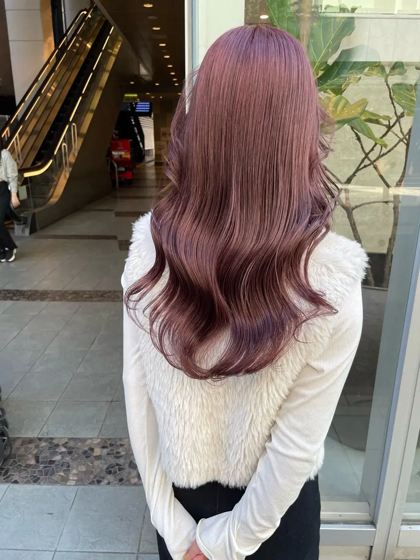 ロング カラー カット ヘアカラー トリートメント 髪質改善will hairdesignのヘアスタイル