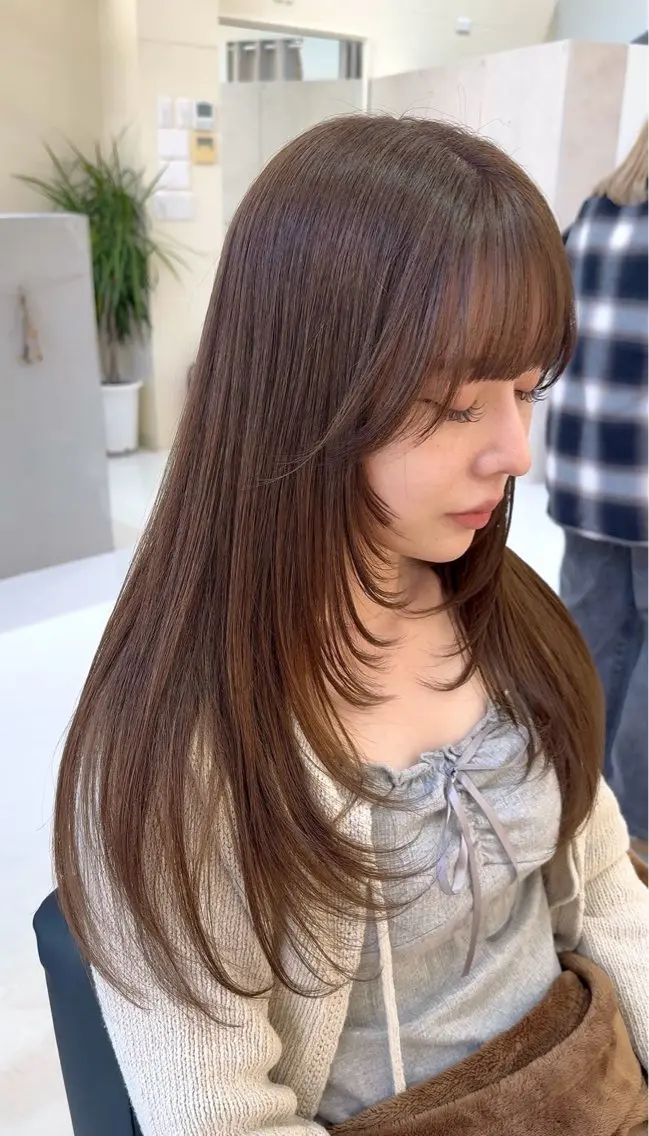 ロング カット ヘアカラー トリートメント 園田奈津 ボブ・レイヤーカットのヘアスタイル
