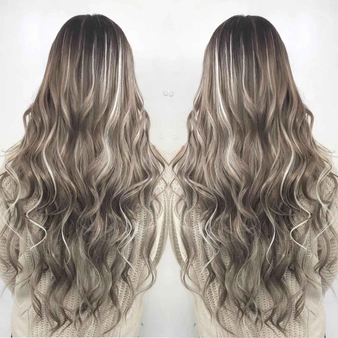 ロング カラー ヘアアレンジ シールエクステ バレイヤージュ ブリーチ グラデーションカラー ハイライトカラー Shiho お洒落な エクステ♡ハイトーンのヘアスタイル