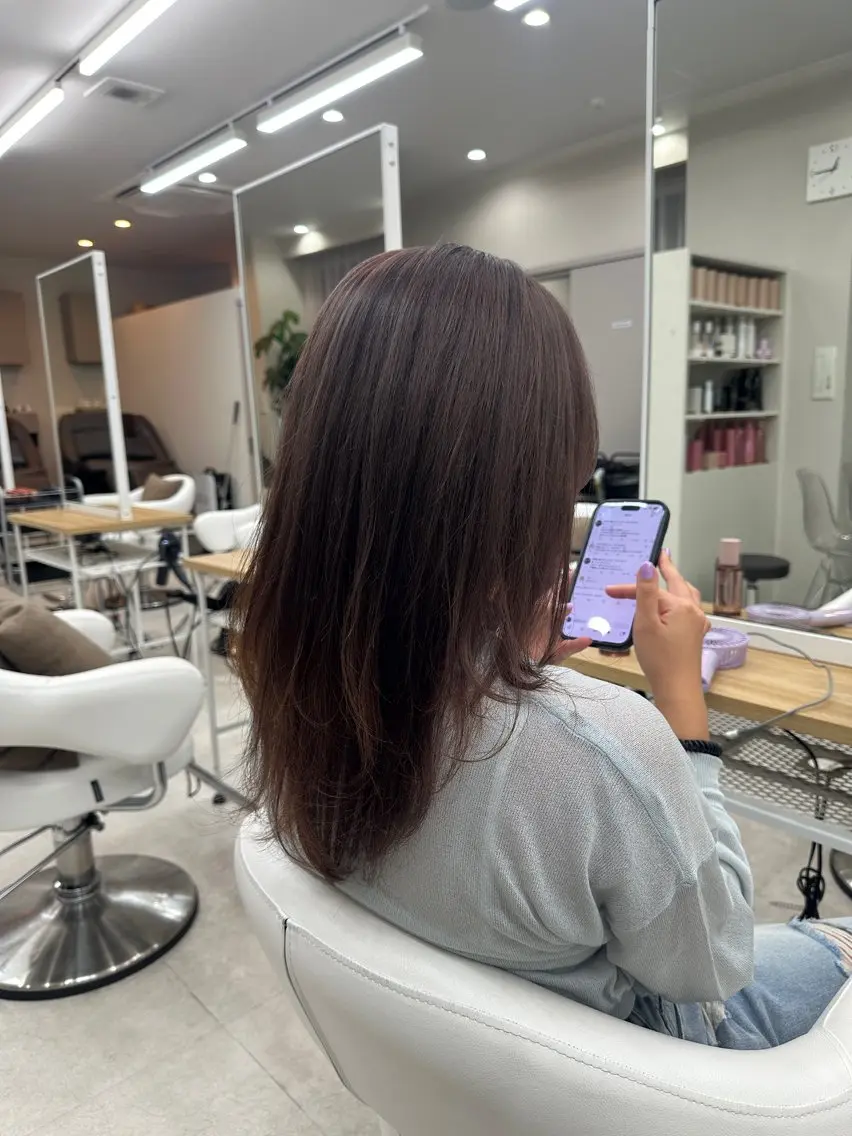 ミディアム カラー カット ヘアカラー 丸山 心 / 艶カラーのヘアスタイル