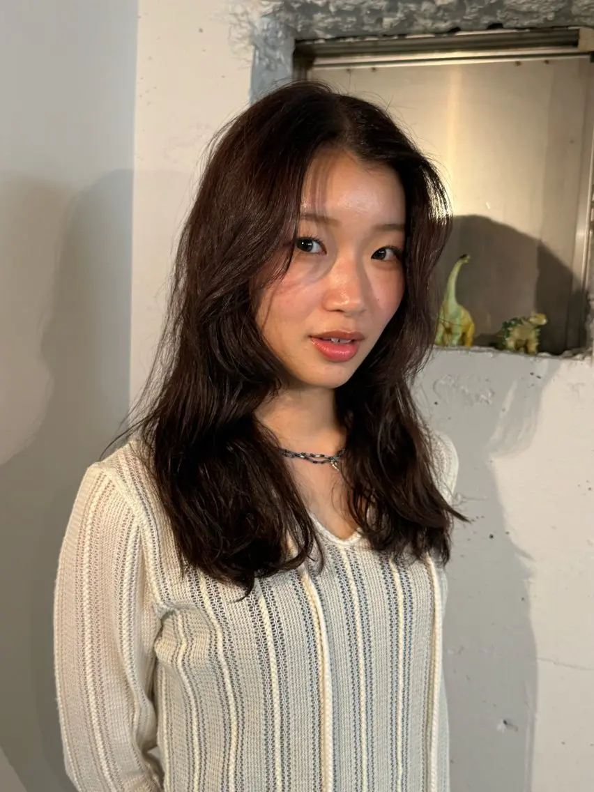 セミロング ヘアカラー 河坂 昌恵のヘアスタイル