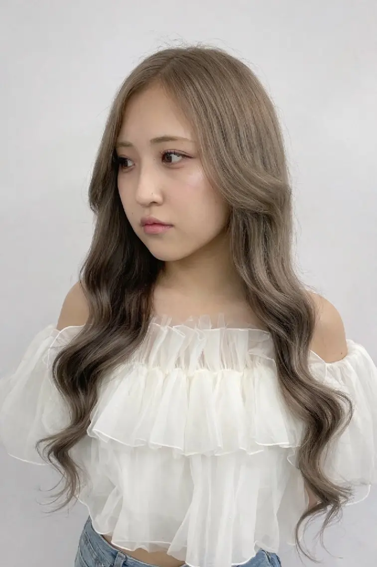 ロング カラー シールエクステ ブリーチ ダブルカラー グレージュ ハイトーンカラー ヘアカラー トリートメント ベルグロー アルファのヘアスタイル