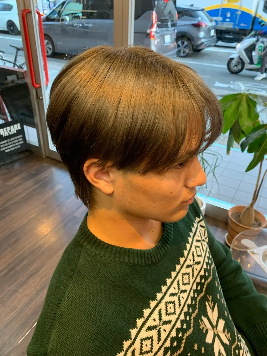 カラー アッシュ アッシュグレー ベージュカラー ダブルカラー オレンジ カット ヘアカラー 西尾 太郎のヘアスタイル