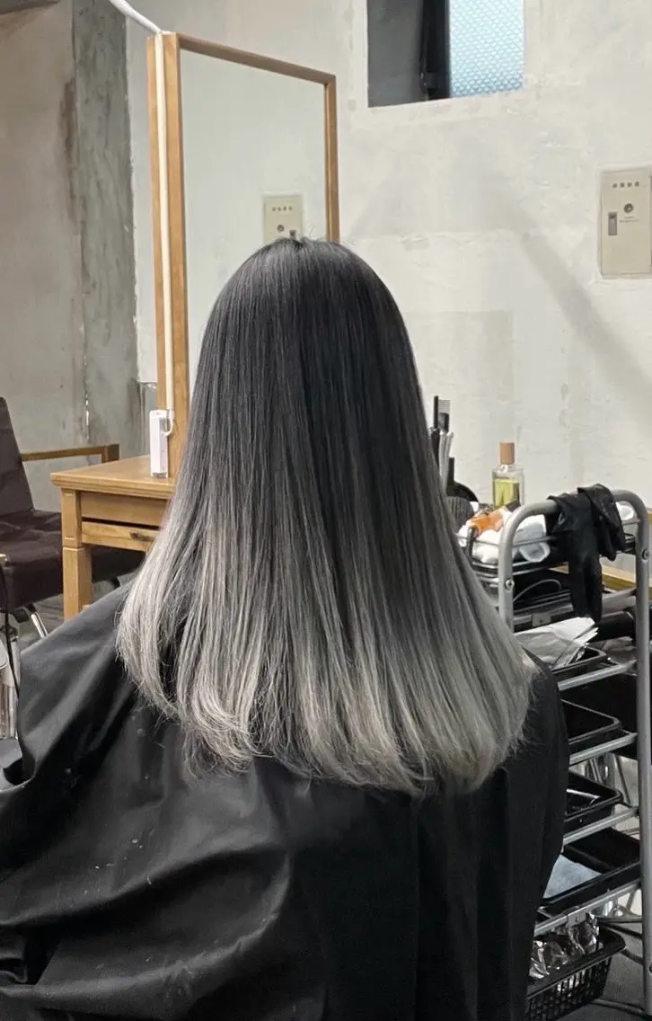 セミロング カラー バレイヤージュ シルバー ホワイトシルバー レイヤーカット ヘアカラー トリートメント 指名数No.1 /NAOYAのヘアスタイル