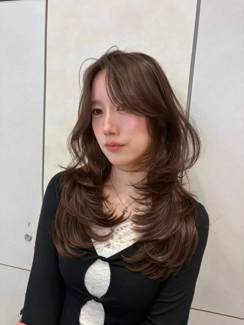 セミロング カラー カット ヘアカラー トリートメント Lond mare レイヤーカット/韓国のヘアスタイル