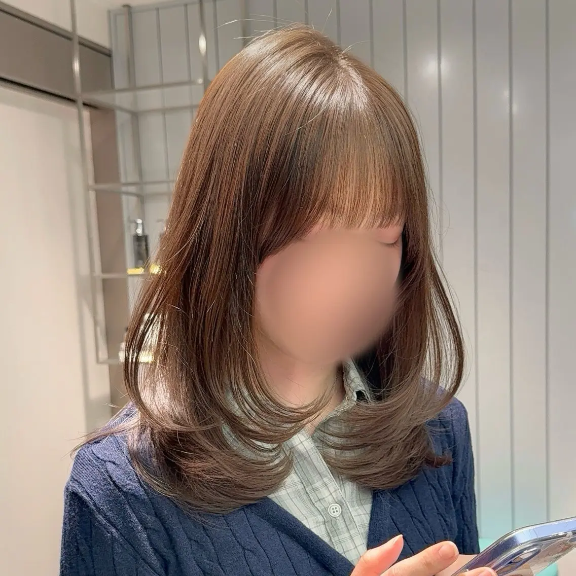 ミディアム カラー 透明感カラー ヘアカラー ユナ hearts.店長のヘアスタイル