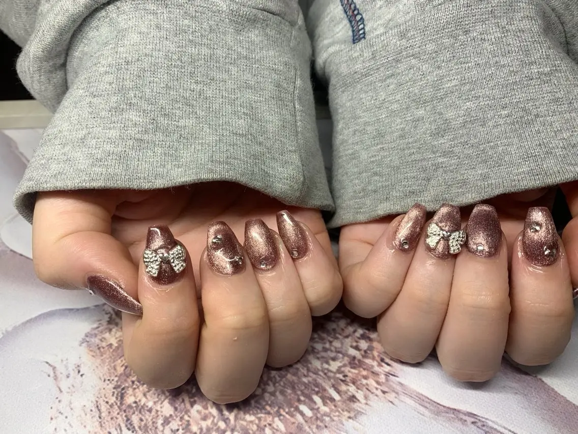 ネイル 長さ出し フレンチネイル ジェルネイル 韓国ネイル マグネットネイル akina nailsのネイルデザイン