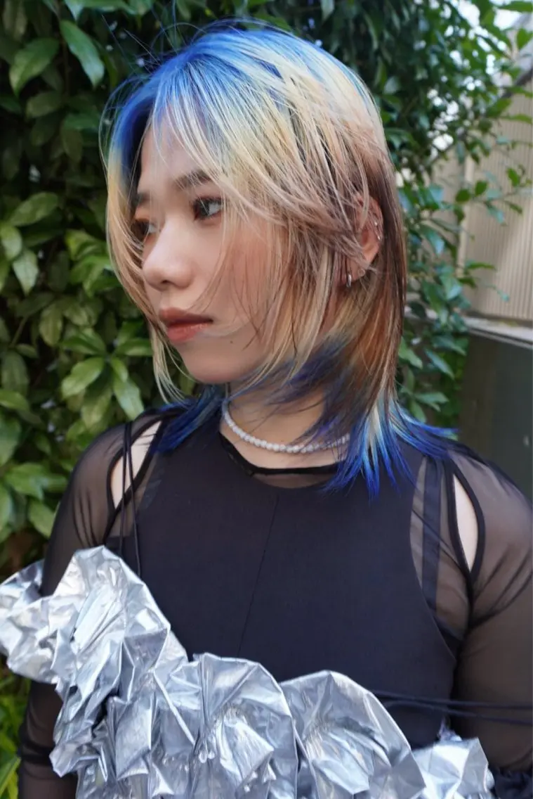 セミロング カラー デザインカラー ヘアカラー トリートメント 🎀ハイトーン カラー/宮澤 希🎀のヘアスタイル
