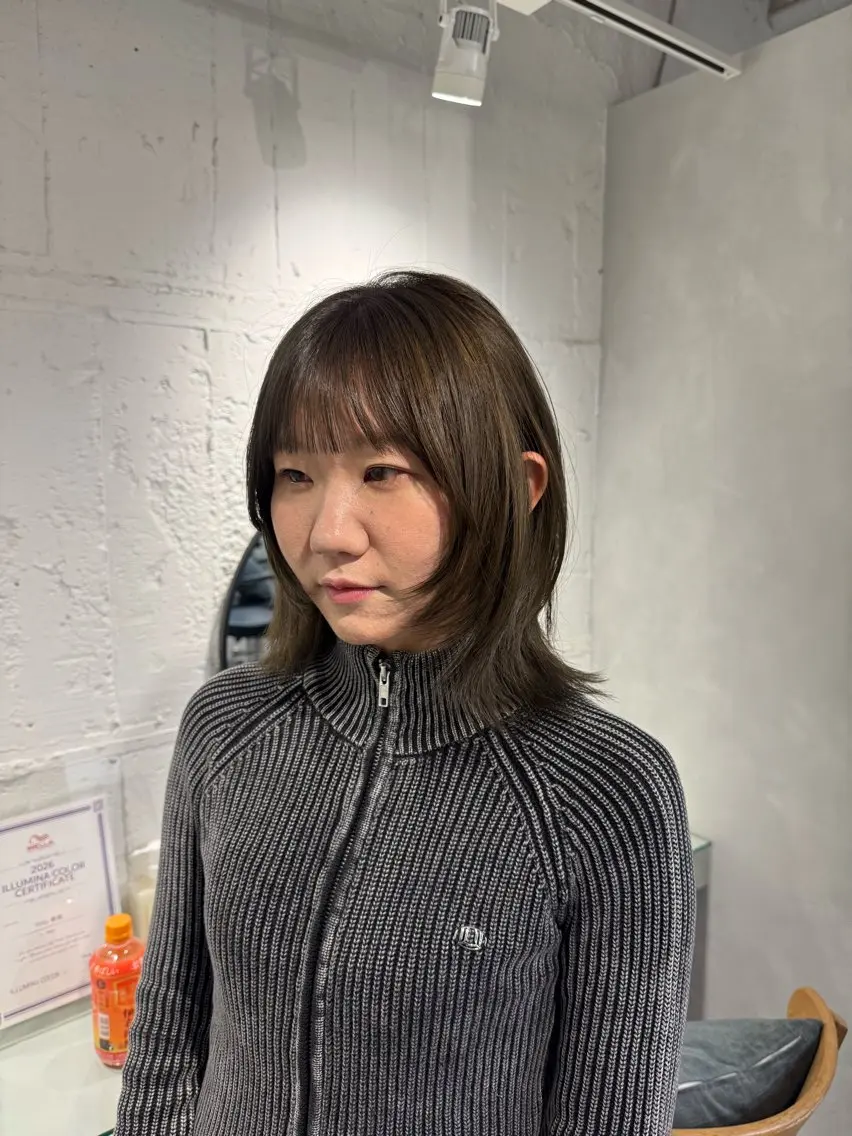 セミロング カット ヘアカラー トリートメント 新宿/顔周りカット +レイヤー＝しずく♩のヘアスタイル