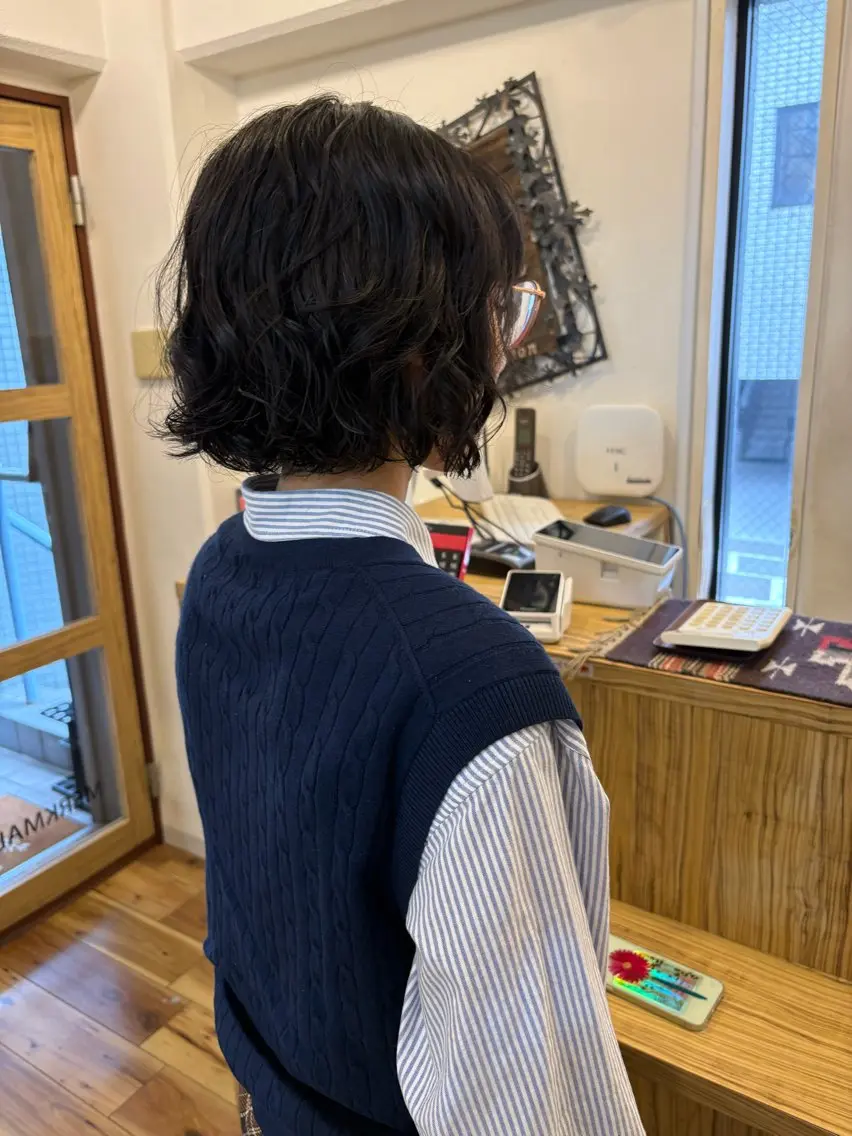 ミディアム パーマ カット パーマ ☘️ショート、ボブ、 レイヤーお任せを☘️のヘアスタイル