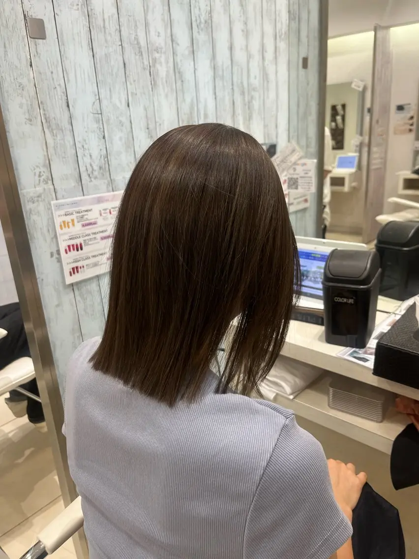 ミディアム カラー ブリーチ ブリーチなしカラー ヘアカラー 🤎ベージュカラー/ 髪質改善/山岸🤎のヘアスタイル