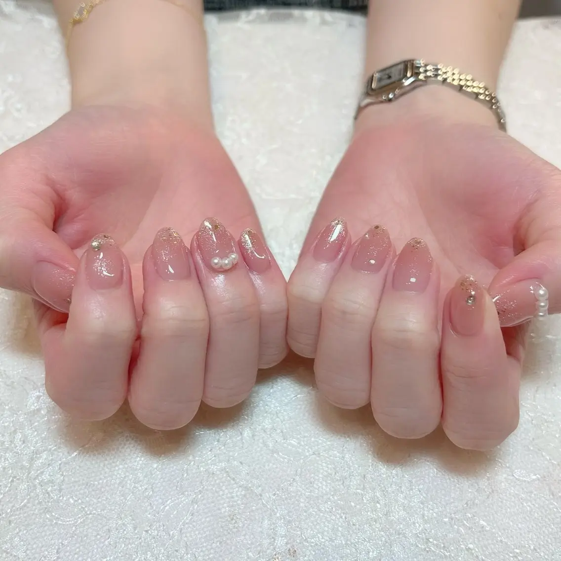 ネイル ラメ(グリッター) ハンドケア aoi nailのネイルデザイン