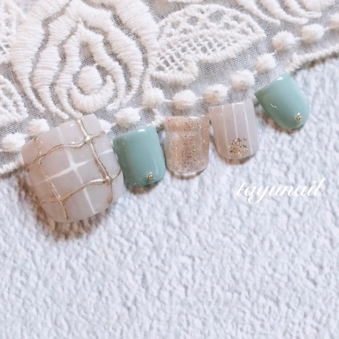 ネイル アートネイル ジェルネイル パラジェル フットネイル ネイルサロン 【たゆnail】のネイルデザイン