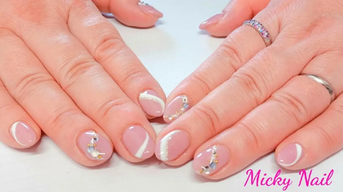 ネイル ピンク ストーンネイル Micky nail chikushinoのその他イメージ