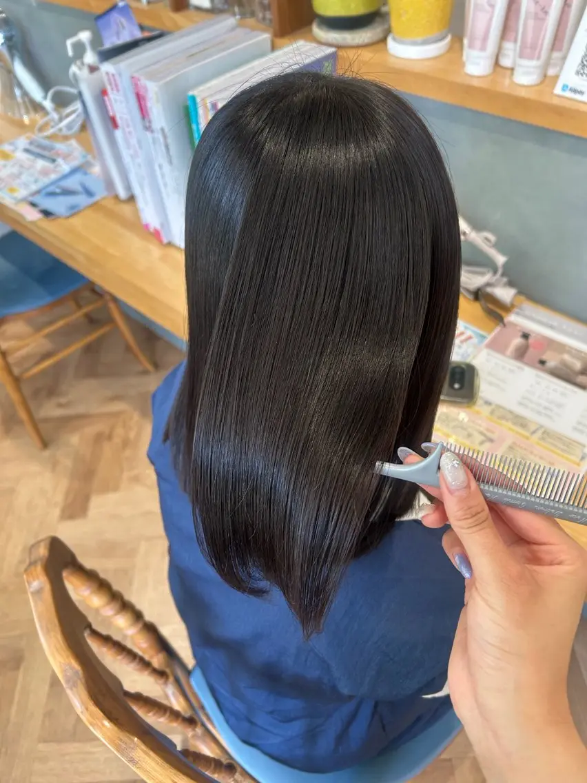 ミディアム パーマ キッズ 縮毛矯正 トリートメント merc.🎀 せのおのヘアスタイル