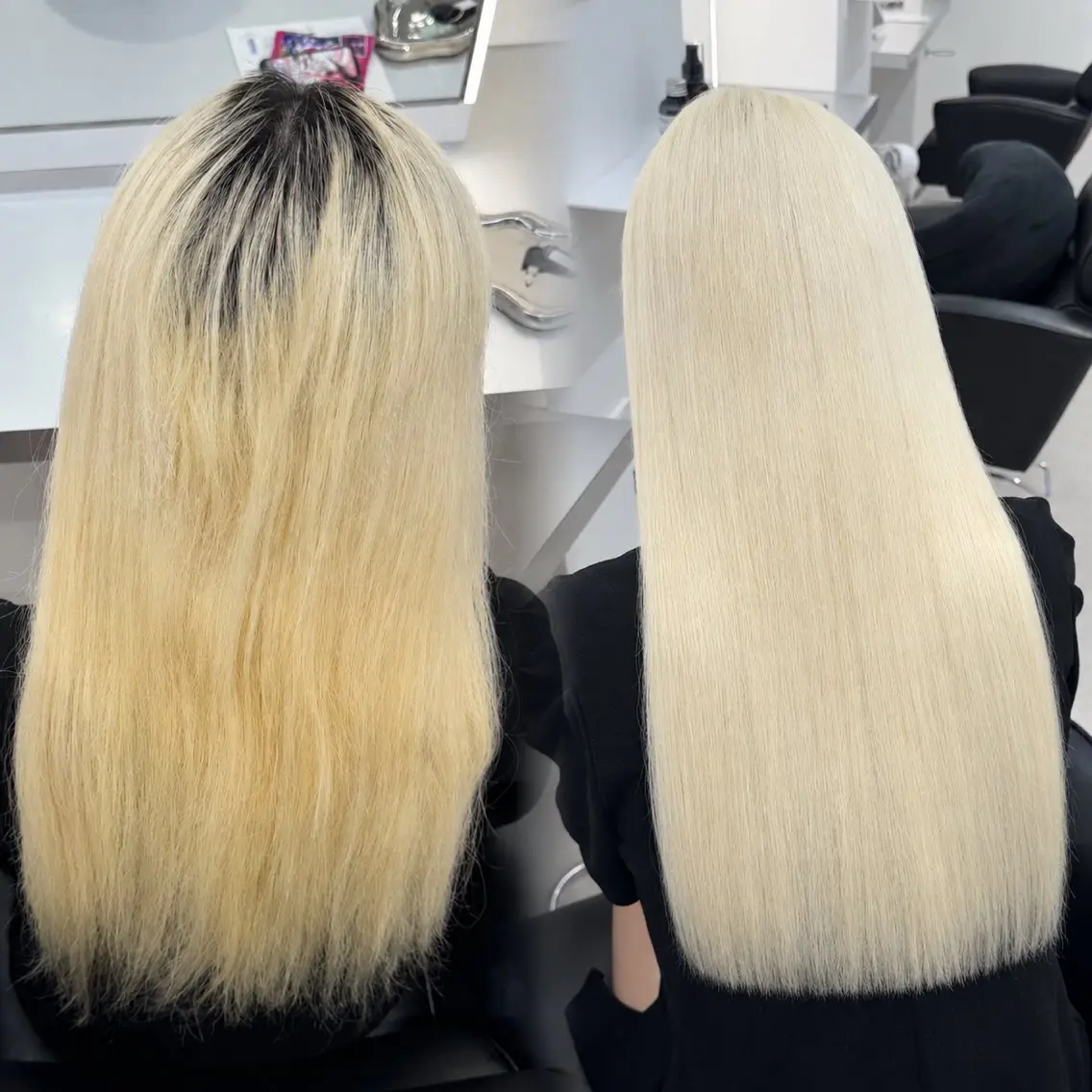 【ハイトーンを綺麗に維持✨】ブリーチリタッチ+艶カラー+シルクケアトリートメントの写真