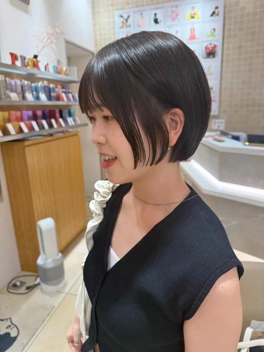 ミディアム カット トリートメント 丸みショートボブ Narumi✂︎のヘアスタイル