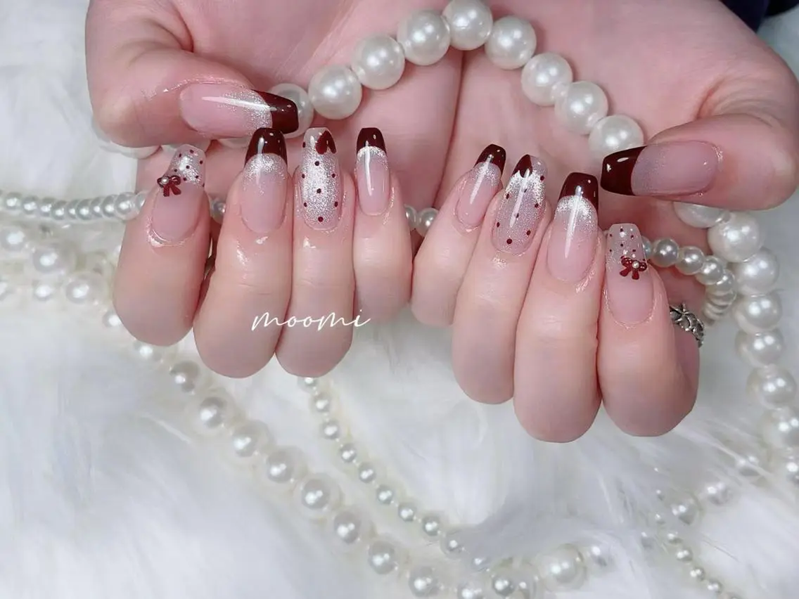 ネイル 長さ出し ジェルネイル グラデーション 韓国ネイル マグネットネイル moomi nail スカルプ専門のネイルデザイン