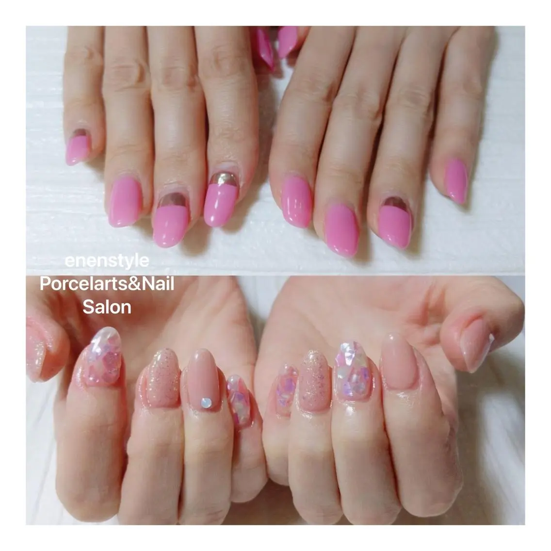 ミディアム ネイル ハンドネイル 🐾enen style 🐾のネイルデザイン