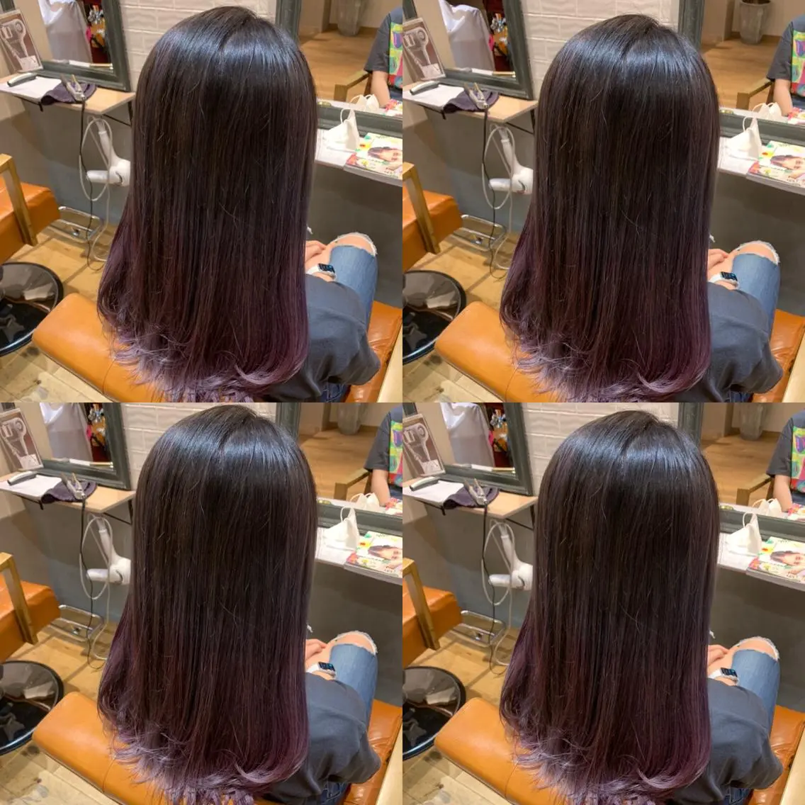 ミディアム パープルカラー ✨レイヤー/髪質改善 /縮毛矯正✨ナカムラのヘアスタイル