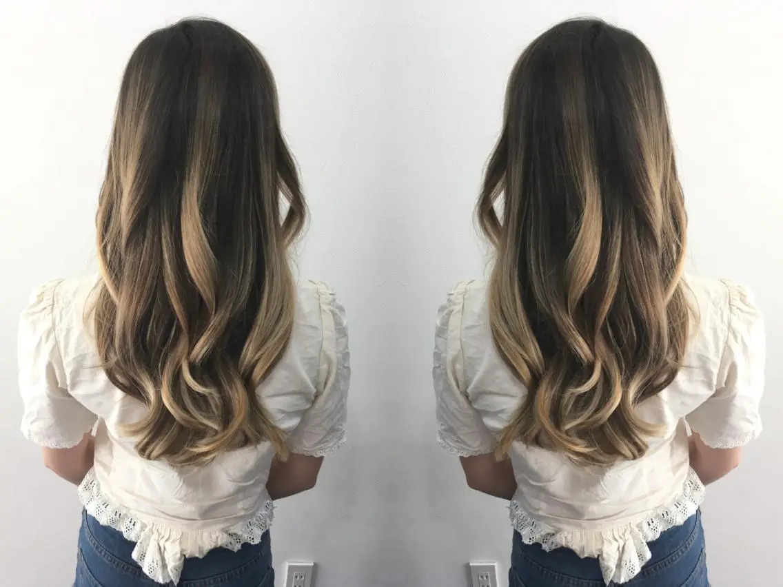 【グラデーションカラー🎨💇♀️】カット+ケアブリーチ+カラー+美容液TR ¥19500の写真