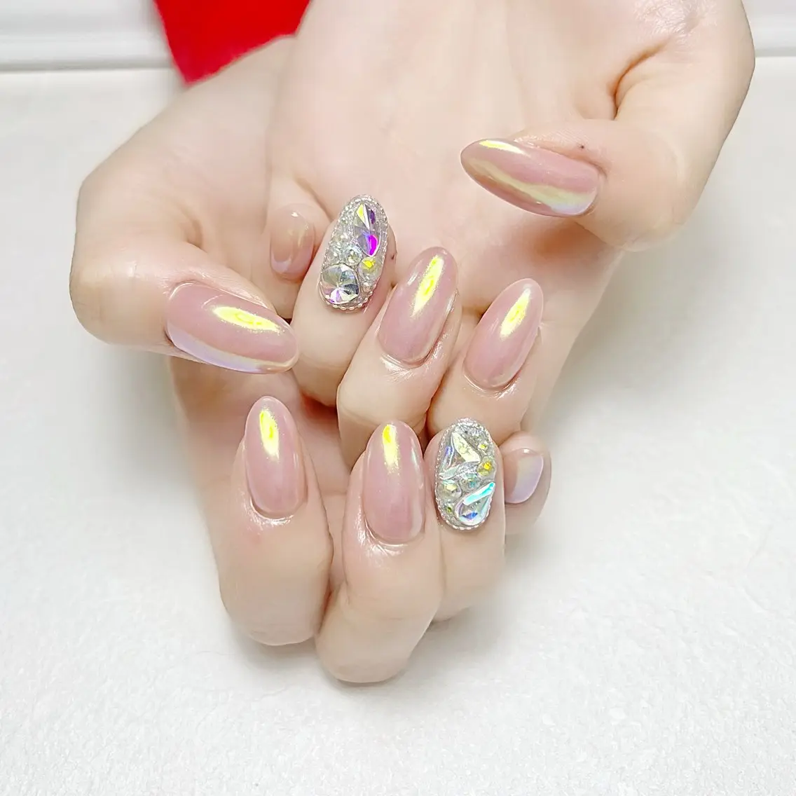 ネイル オーロラネイル ガーリー キラキラネイル マグネットネイル ミラーネイル rouse nail RISATOのネイルデザイン