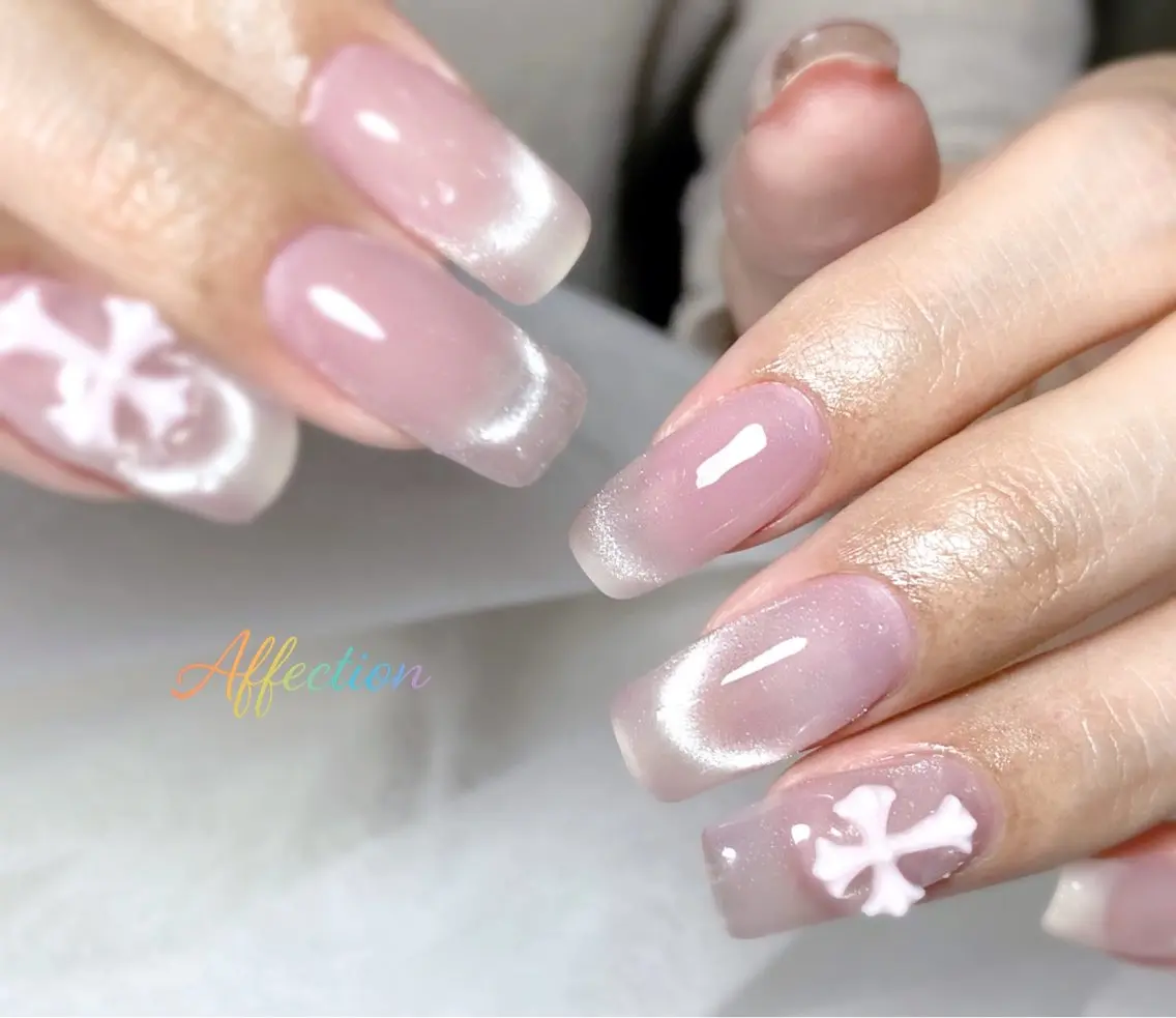ネイル マグネットネイル ピンク affection 9のネイルデザイン