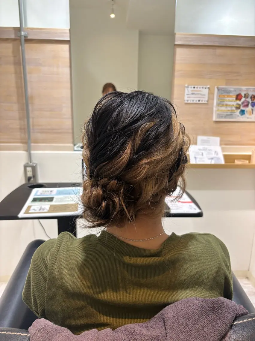セミロング ヘアセット 垢抜け 雰囲気アップ ふにゅう ののかのヘアスタイル