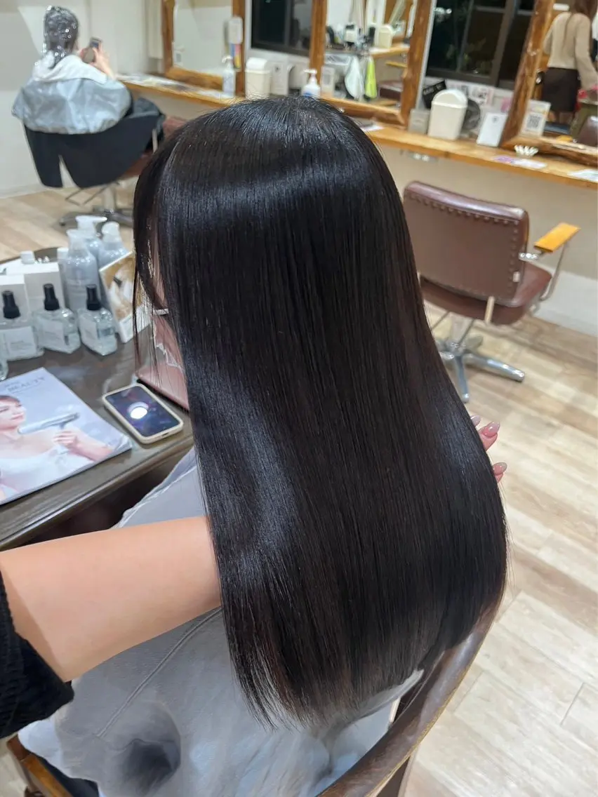 カラー ヘアカラー 暗髪ツヤカラー🖤/ れな🐈⬛のヘアスタイル