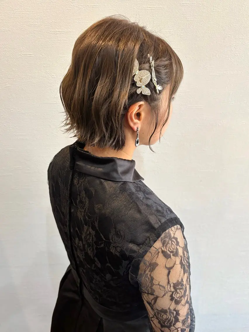 ショート ヘアアレンジ ヘアセット 𝘒𝘺𝘰𝘬𝘢 🌿のヘアスタイル